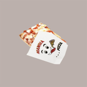 10 Kg (4000 Pz) Prendi Snack Piada Panino Carta Bianca con Grafica Pizza 15x15 cm