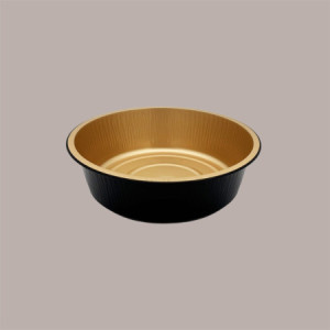50 Pz Contenitore per Alimenti Eclipse Nero e Oro in Alluminio 13,8x4,3 cm [23b6ae4c]