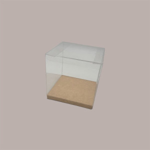 20 Pz Fondo Rialzato Nature per Scatola Trasparente Automontante 6x6 cm