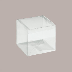 20 Pz Scatola Automontante Trasparente per Confezionamento Regali e Alimenti 9x9x9 cm [84298f60]