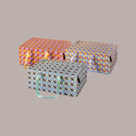 12 Pz Bag Box Geometric Multicolor Ideale per Confezioni Pasquali e Porta Colombe 33,5x23,5x14cm [319aa4f6]