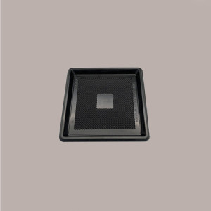 100 Pz Mini Vassoio Quadrato Plastica Nero Mono Porzione Medorino 6,5x6,5 cm Alcas [ff9c6d5b]