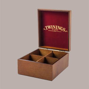 Scatola Cassetta Regalo in Legno Twinings Vuota 4 Scomparti per Filtri Tè,Tisane,Camomille [144fda21]