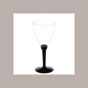 100 Pz Calice Flute Base Nera e Coppa Trasparente Assemblabile in PS 100cc [263d828e]