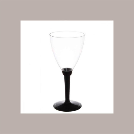 100 Pz Calice Flute Base Nera e Coppa Trasparente Assemblabile in PS 100cc [263d828e]