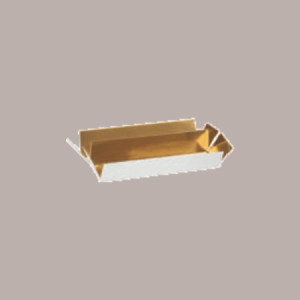 10 Pz Scatola Porta Cioccolatini Pelle Nero Inserto Oro e Fascia Trasparente 75x145H35 mm [0a4a1748]