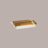 10 Pz Scatola Porta Cioccolatini Pelle Nero Inserto Oro e Fascia Trasparente 75x145H35 mm [0a4a1748]