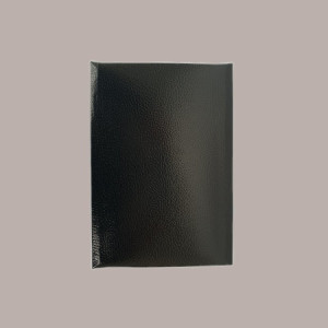 5 Pz Scatola Porta Cioccolatini Pelle Nero Inserto Oro Fascia Trasparente 215x145H35 mm [15236b47]