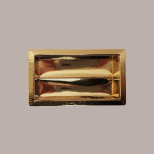 10 Scatola Porta Cioccolatini Carta Oro Effetto Pelle 75x145H35 mm [9cd60245]