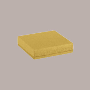 10 Scatola Porta Cioccolatini Carta Oro Effetto Pelle 145x145H35 mm