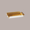 10 Pz Scatola Porta Cioccolatini Inserto Oro Pelle Bianca 145x75H35 mm [6dd8bce7]