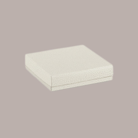 10 Pezzi Scatola Porta Cioccolatini Carta Pelle Bianca 145x145H35 mm [9934886a]