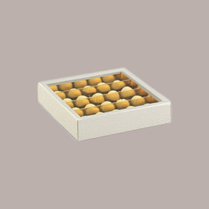 5 Scatola Porta Cioccolatini Carta Bianca Effetto Pelle 215x145H35 mm [98828e3a]