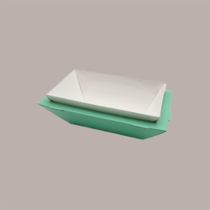 30 Pz Vaschetta per Gelato PaperGel Verde 350 gr Totalmente in Carta