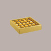 10 Scatola Porta Cioccolatini in Cartoncino Oro con Inserto Oro e Fascia Trasparente 145x145H35mm [55e306de]