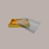 10 Scatola Porta Cioccolatini in Cartoncino Oro con Inserto Oro e Fascia Trasparente 145x145H35mm [8cc545d3]