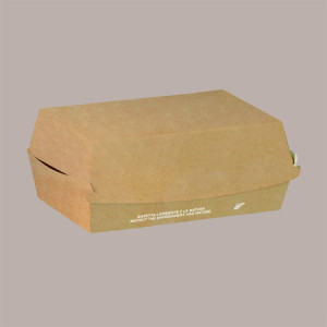 100 Pz Porta Panino Hamburger Grande Carta Avana Bio 190x110H75 [a2f07f6c]
