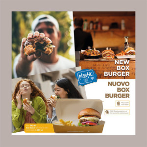 100 Pz Porta Panino Hamburger Grande Carta Avana Bio 190x110H75