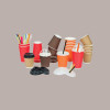 100 Pz Bicchiere Carta Thermic Style BT25 8oz Marrone Chiaro [3b51466a]