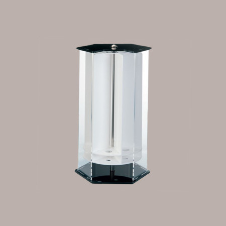 Porta Coni Cialde Girevole 6 Fori in Plexiglass Finiture Colore Nero [3b2ceb2b]