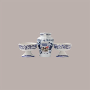 600 g Couvette Amarena in Latta con 2 Coppette in Ceramica Decorate Fabbri