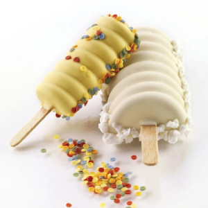 1 Pz Set 2 Stampi Gel04 Tango con 50 Stecchi in Legno per Stecco Gelato Dm45H92 mm