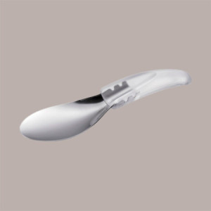 Spatola per Carapina Gelato in Acciaio con Manico Ergonomico Trasparente 20 cm [f3d58caa]