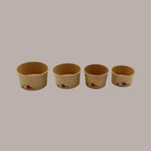 180 Coppetta Gelato Grande in Carta Kraft Avana Naturale Ceralacca 230cc