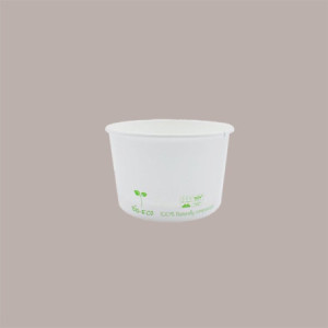 250 Pz Coppetta Gelato Compostabile Biodegradabile Bianco 120cc [3269b434]