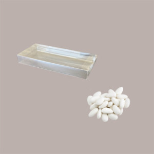 20 Pz Scatola Astuccio Trasparente Porta Cioccolatini e Confetti 16x7,5H2 cm