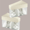 10 Pz Scatolina in Carta Seta Bianco e Pvc a forma di Fetta di Torta Ideale per Confetti 80x45x50 mm [0b244418]