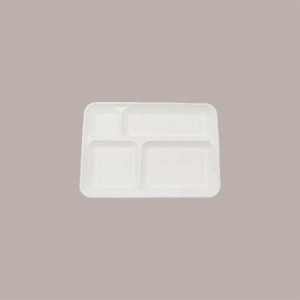 25 Pz Vassoio Self 4 Scompartimenti in Polpa di Cellulosa Bio 37x27H3,5 cm [b5bb88fe]