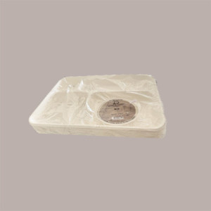 25 Pz Vassoio Self 4 Scompartimenti in Polpa di Cellulosa Bio 37x27H3,5 cm [db800af7]