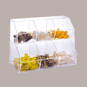 Porta Granelle Contenitore Trasparente 6 Scomparti Multiuso 45x25H33,5 cm [d2c62bb6]