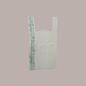 Shopper Bio Mini Monouso Lucgel, 22+6+6x42 cm 500 Pezzi, Bianco, Manico a Bretella, 6g