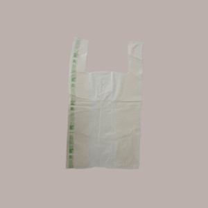 Shopper Bio Grande Monouso Lucgel, 30+10+10x55cm, 500 Pezzi, Bianco, Manico a Bretella