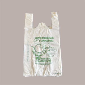 Shopper Bio Medie Monouso a Strappo Elefante, 27+7+7H50cm 500 Pezzi, Bianco, Manico a Bretella [cf4f05fd]