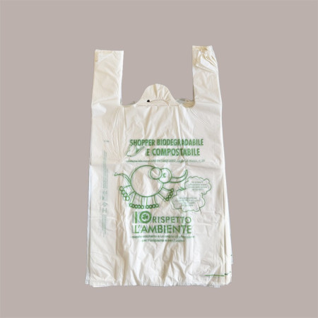 Shopper Bio Medie Monouso a Strappo Elefante, 27+7+7H50cm 500 Pezzi, Bianco, Manico a Bretella [cf4f05fd]