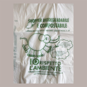 Shopper Bio Medie Monouso a Strappo Elefante, 27+7+7H50cm 500 Pezzi, Bianco, Manico a Bretella [3d970ea9]