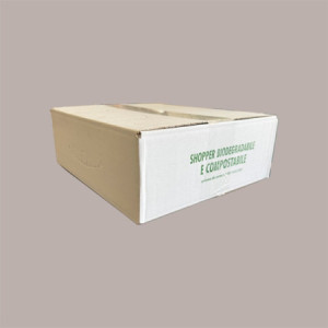 Shopper Bio Medie Monouso a Strappo Elefante, 27+7+7H50cm 500 Pezzi, Bianco, Manico a Bretella [e4b14da4]