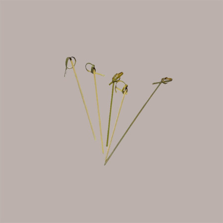 100 Pezzi Ricciolo Spiedino Knot cm15 Natural Bamboo Legno [6cde0421]
