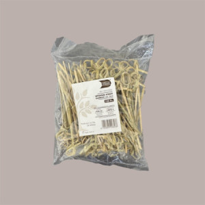100 Pezzi Ricciolo Spiedino Knot cm15 Natural Bamboo Legno [7e21e5dd]