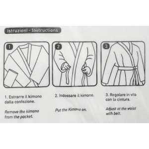 10 Pz Kimono Monouso con Cintura Bianco in Tessuto TNT [5c3f2cbd]