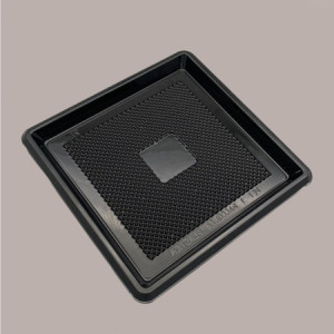 60 Pz Vassoio Quadrato Medoro Nero Plastica Rigido 20x20 cm [03ac4ba4]
