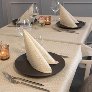 25 Pz Tovaglia in Carta Airlaid Mono Starlet Avorio 100x100 cm