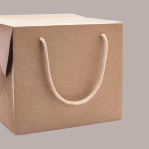 10 Pz Bag Box Porta Panettone Carta Kraft Avana con Cordino 25+25x25 cm [6ee9c997]