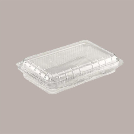 100 Pz Vaschetta + coperc. PET rettangolare 700 cc [a8a1c28b]