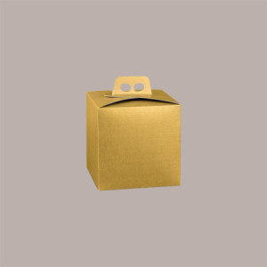 Scatola Quadrello Porta Panettone Alto e Pandoro in Carta Fibra Oro 21x21x22 cm 10 pezzi [1dd9aa92]