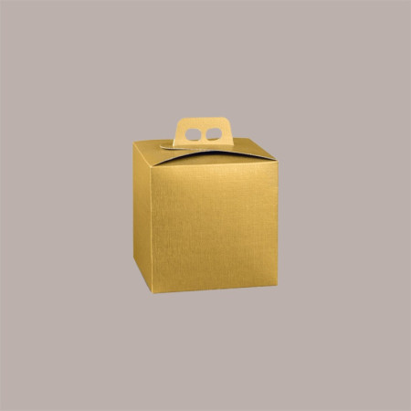 Scatola Quadrello Porta Panettone Alto e Pandoro in Carta Fibra Oro 21x21x22 cm 10 pezzi [1dd9aa92]