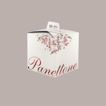 Scatola Quadrello Grafica Idea Rosso Porta Panettone Basso in Carta 24,5x24,5x19 cm 10 Pezzi [79dba8e4]